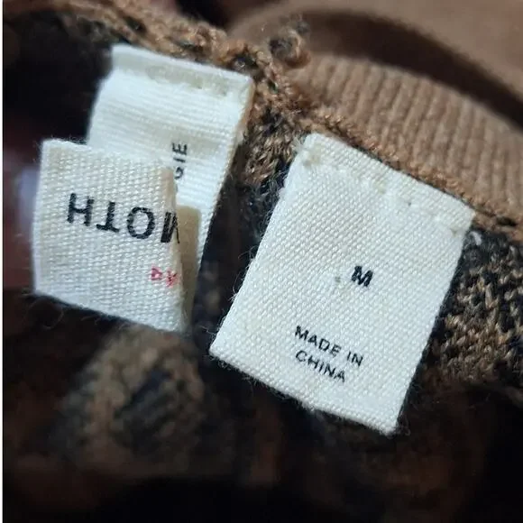 Moth by Anthropologie Pants Women's Medium Leopard Print Knit Wool Blend Mobwife - Picture 3 of 10